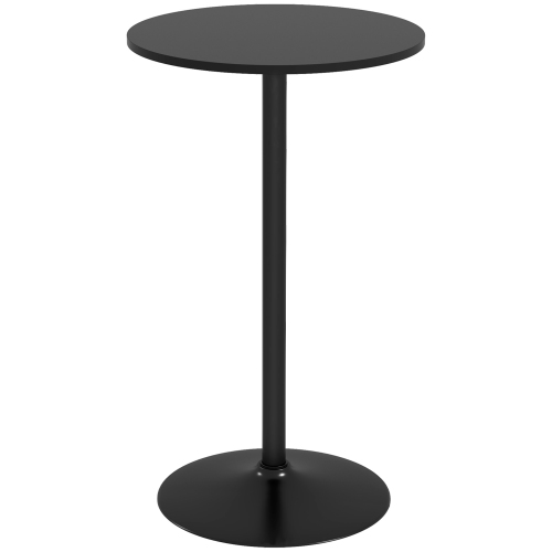 HOMCOM Round Bar Table, High Top Kitchen Table with Painted Top and Steel Frame, Modern Pub Table for 2, Easy Assembly for Home Bar, Black