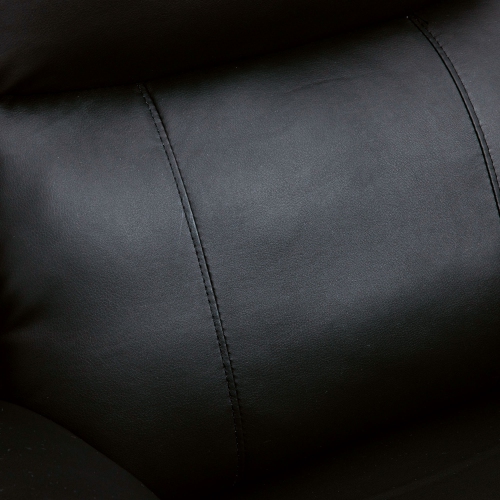 HOMCOM Recliner Chair for Living Room, PU Leather Single Recliner Sofa, Manual Reclining Chair with Footrest, Thick Padding and Side Pockets, Black