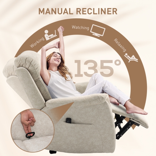 Fauteuil de massage inclinable de HOMCOM avec vibrations à 8 points, fauteuil inclinable manuel en tissu pour le salon avec pochettes latérales,