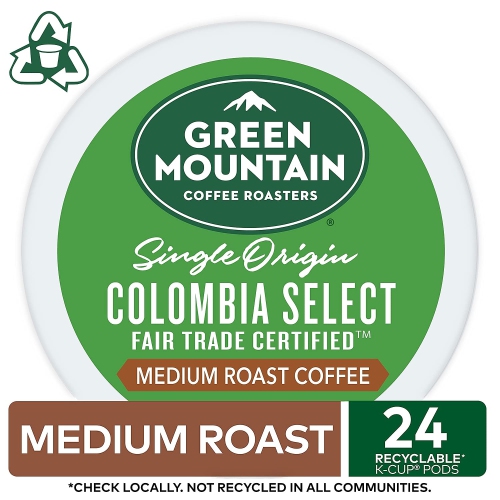 Green Mountain Coffee Roasters Colombia Select, Single-Serve Keurig K-Cup Pods, Medium Roast Coffee, 24 Count