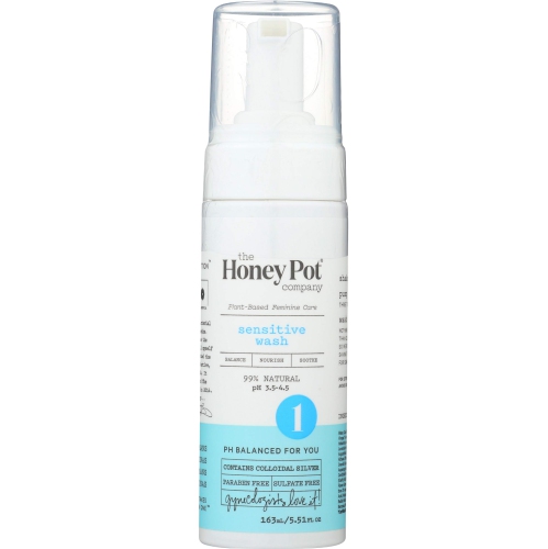 THE HONEY POT  Company Sensitive Wash - Herbal Infused Feminine Hygiene Natural Wash for Sensitive Skin Types - Ph Balanced Plant Based Feminine Products - 5.51 Fluid OZ
