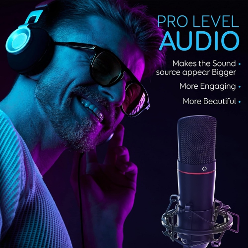 Pyle Large Diaphragm Cardioid Condenser XLR Microphone Kit - Big Capsule 34mm Pro Audio Mic