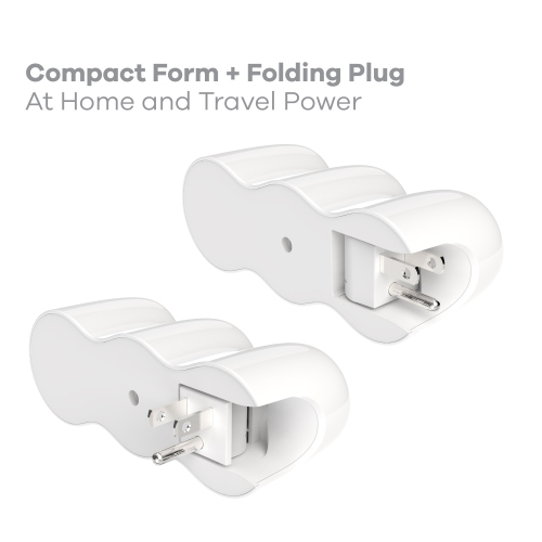 360 Electrical PowerCurve Mini 2-Outlet Rotating Surge Tap with 2 x 3.4A USB ports - 2nd Generation - White