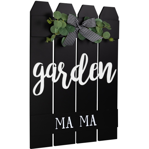 Garden Ma Ma Picket Fence Wooden Wall Sign - 19.25"
