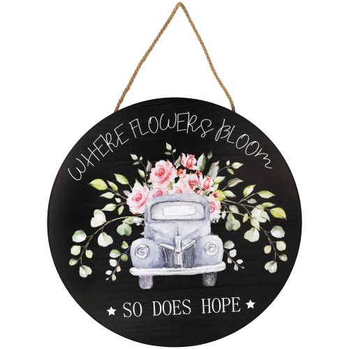 Where Flowers Bloom Wooden Wall Sign - 15.75"