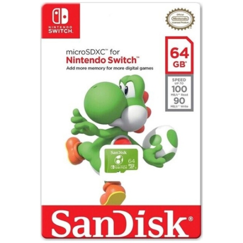 Carte mémoire microSD 64 Go pour Nintendo Switch (Yoshi) [Sandisk]