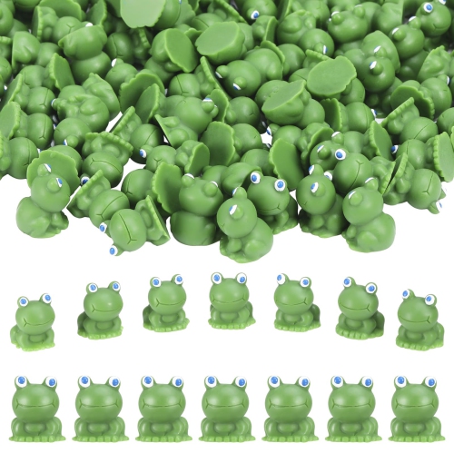 50 Pcs Miniature Resin Frogs: Cute Green Figurines for DIY Fairy
