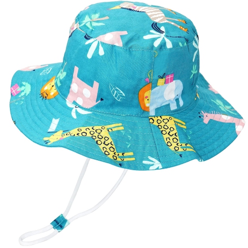 Adorable Cyan Animal Baby Sun Hat: Perfect for Summer Travels, Ideal Beach  Bucket Hat for Infants, Toddlers, Kids (Boys & Girls) Aged 6-12 Months.