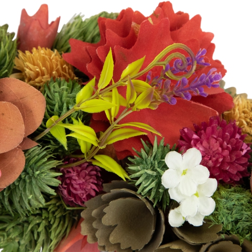 Mixed Floral Artificial Wooden Spring Wreath - 12.5"