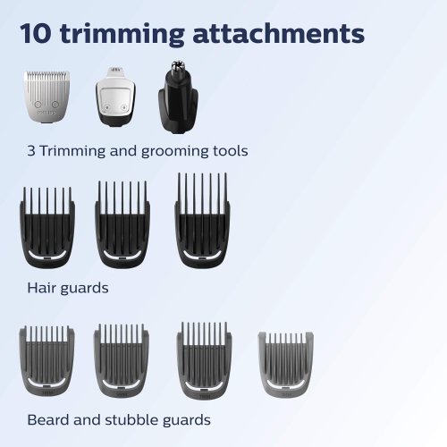 Philips Multigroom Series 3000 Cordless with 10 Trimming Accessories, Lithium-Ion and Storage Bag