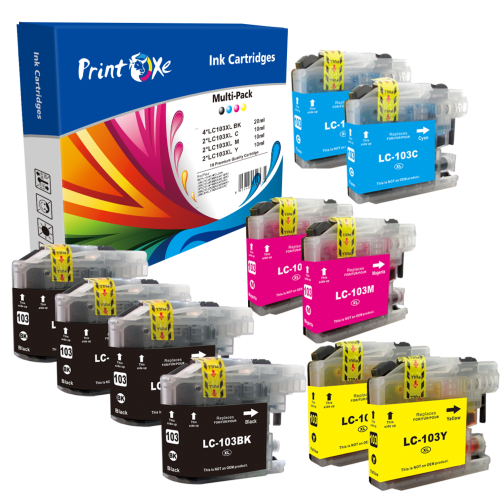 LC 101XL / 103 XL Compatible 2 Sets + 2 Black for Brother DCP J152W & MFC J245 J285DW J4310DW J4410DW J450DW , J4510DW J4610DW J470DW J4710DW J475DW