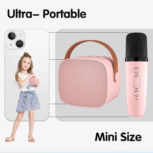 Mini microphones karaoké pour enfants - haut-parleur Bluetooth portatif avec microphone sans fil, jouets amusants pour enfants de 4 à 12 ans et plus