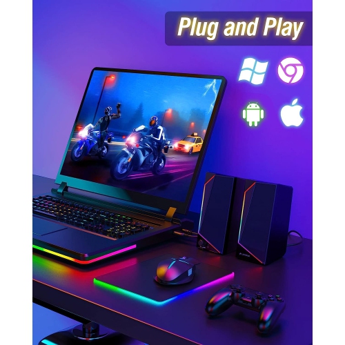 LENRUE Computer Speakers for Desktop Monitor, USB/USB-C Powered PC Speakers with Loud Stereo Sound, Headphone-in for Desktop, iMac, MacBook, Laptop,