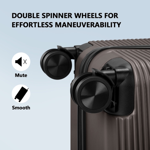 HIKOLAYAE Hardside Spinner Luggage Sets in Coffee, 3 Piece, TSA Lock