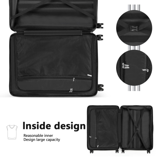 HIKOLAYAE Hardside Spinner Luggage Sets in Coffee, 3 Piece, TSA Lock