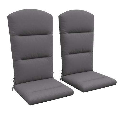 Image 1 de 9.. Outsunny Set of 2 Outdoor Adirondack Chair Muskoka Chair Cushions, Patio Chair Cushions with Back Cushion and Ties, Water Repellent Replacement Seat