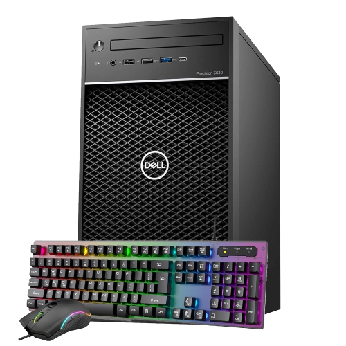 Dell Precision 3630 Desktop PC Tower - Windows 11 Pro - Intel Hexa Core i7-8th Gen Processor - 32GB RAM - 512GB SSD - RGB Keyboard Mouse - WIFI by DELL - Refurbished condition - Image 2