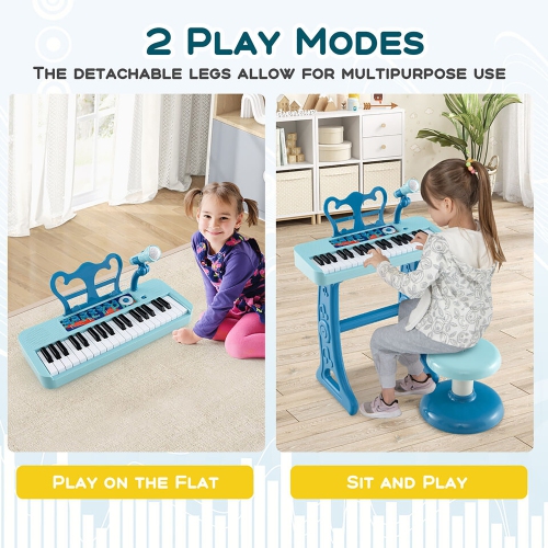 Gymax 37-Key Kids Piano Keyboard Toy Musical Electronic Instrument w/ Stool