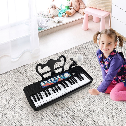 Gymax 37-Key Kids Piano Keyboard Toy Musical Electronic Instrument w/ Stool