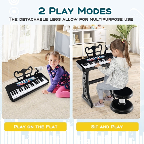 Gymax 37-Key Kids Piano Keyboard Toy Musical Electronic Instrument w/ Stool
