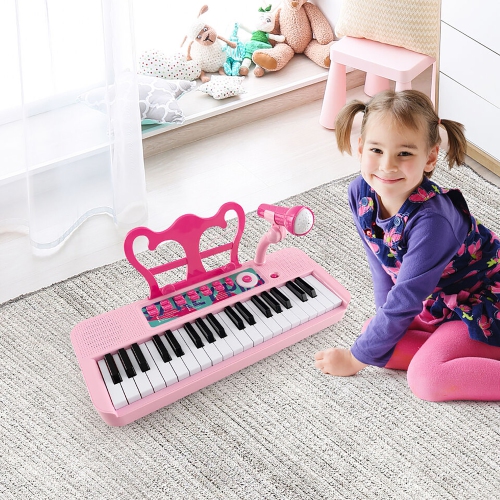 Gymax 37-Key Kids Piano Keyboard Toy Musical Electronic Instrument w/ Stool