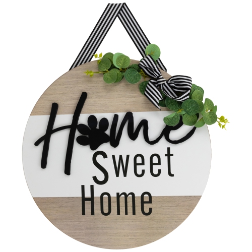 Home Sweet Home Paw Print Wall Sign - 15.75"