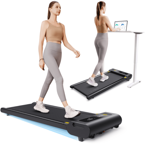 UREVO E3S Walking Pad with Incline, Incline Under Desk Treadmill for Home/Office with Smart App, 265lbs Weight Capacity, Remote Control , LED Display