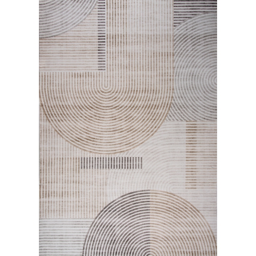 Image 1 of 7.. Rug Branch Minimalist Abstract Geometric Beige Brown Indoor Soft Area Rug