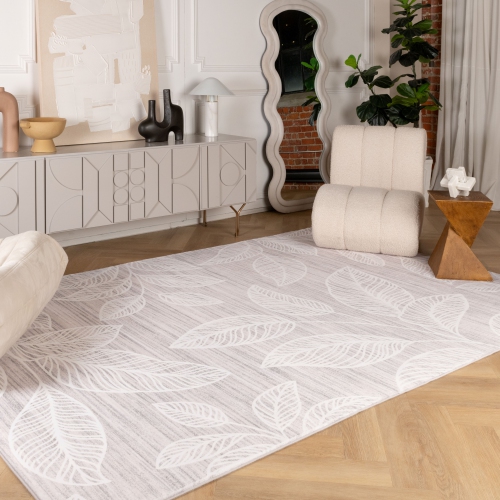 Rug Branch Modern Floral Cream Beige Indoor Soft Area Rug