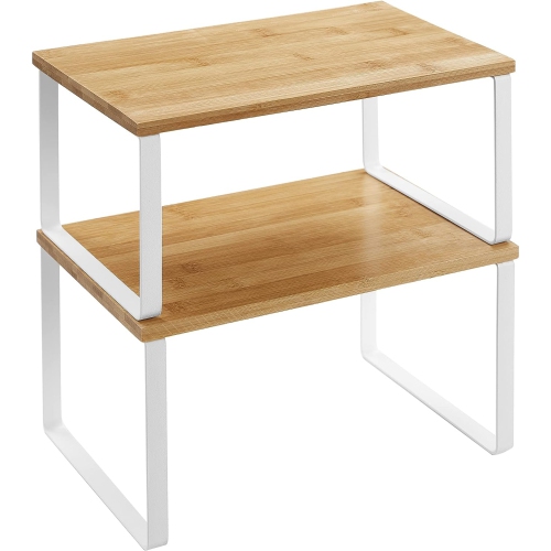 BOUTIQUE HOME  Set Of 2, Versitile Kitchen, Organizing, Spice Racks - Oak And In White