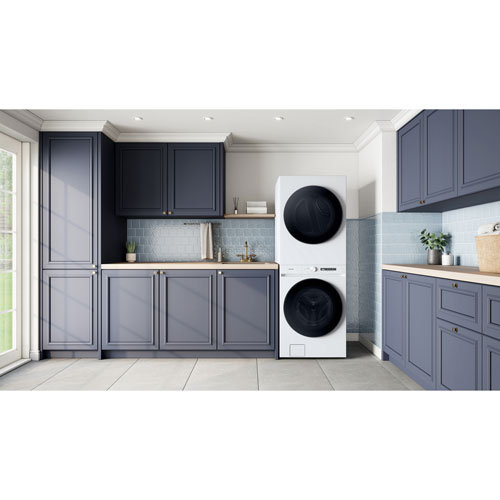 Samsung 5.3 Cu. Ft. Electric Washer & 7.6 Cu. Ft. Dryer Laundry Hub - White - Only at Best Buy