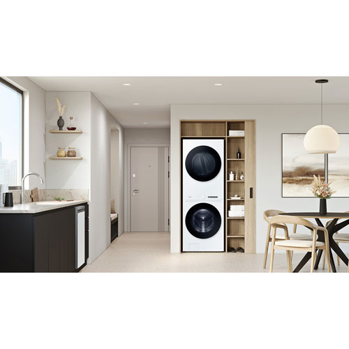 Samsung 5.3 Cu. Ft. Electric Washer & 7.6 Cu. Ft. Dryer Laundry Hub - White - Only at Best Buy