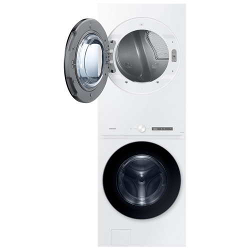Samsung 5.3 Cu. Ft. Electric Washer & 7.6 Cu. Ft. Dryer Laundry Hub - White - Only at Best Buy