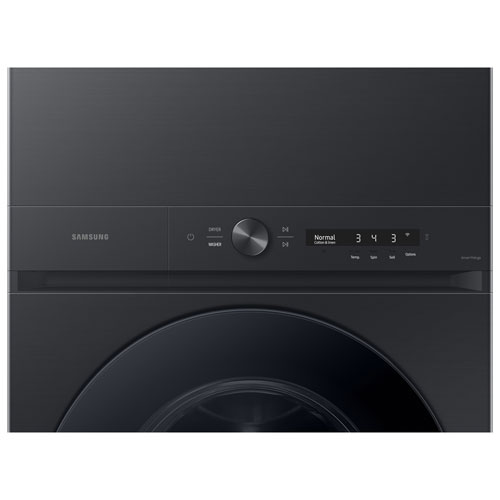 Duo laveuse électrique de 5,3 pi³ et sécheuse de 7,6 pi³ de Samsung - Acier inoxydable noir