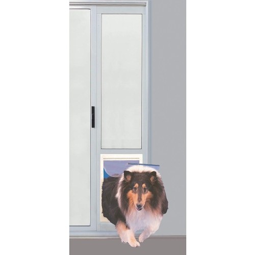 Boîte ouverte – porte de jardin en aluminium Fast Fit de 75PATXLW 75 po pour animal de compagnie d'Ideal Pet, très grand/10,5 x 15 po, blanc