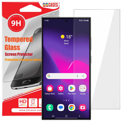 22 Cases Tempered Glass Screen Protector for Galaxy S24 Ultra - Clear