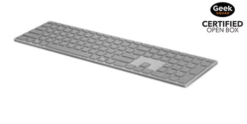 Boîte ouverte - Clavier sans fil Bluetooth pleine grandeur français canadien pour Surface de Microsoft - Gris