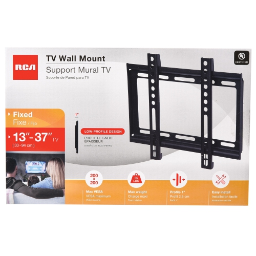 RCA Fixed TV Wall Mount 13-in/37-in - Black