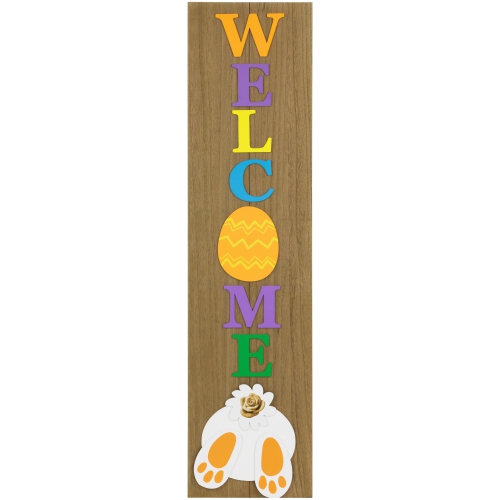 Welcome Easter Egg Wooden Porch Board Sign - 39.25"