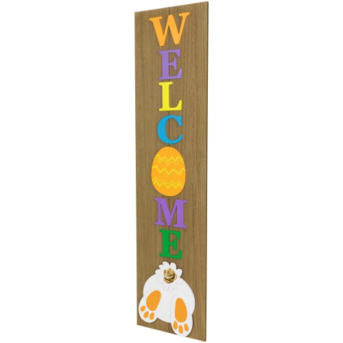 Welcome Easter Egg Wooden Porch Board Sign - 39.25"