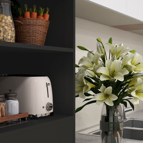 HOMCOM 64" Tall Kitchen Pantry Cabinet, Freestanding Storage Cabinet with Glass Doors and Adjustable Shelves, Kitchen Buffet Hutch, Black