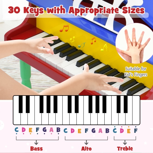 Piano classique à 30 touches de Costway avec banc et support de partitions