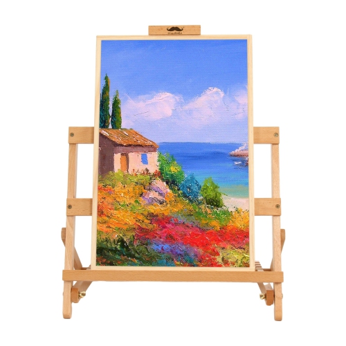 Adjustable Beechwood H-Frame Studio Desktop Easel, Holds Canvas up to 21"