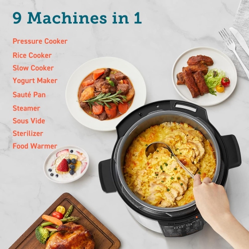COSORI Electric Pressure Cooker 6 Quart, 9-in-1 Instant Multi Cooker, 13 Presets, Rice Slow Sauté, Sous Vide, Sterilizer, Recipes
