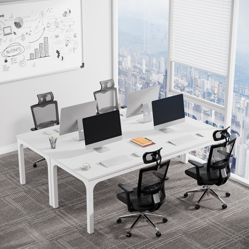 Tribesigns 78.74" Extra Long Computer Desk 2 Person Desk, Double Long Desk White