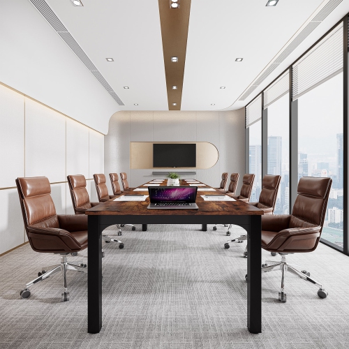 Tribesigns 78.74" Extra Long Computer Desk 2 Person Desk, Double Long Desk Rustic Brown