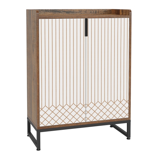 Tribesigns Wood 5-Tier Shoe Cabniet with Door, Freestanding Shoe Storage Organizer for Bedroom