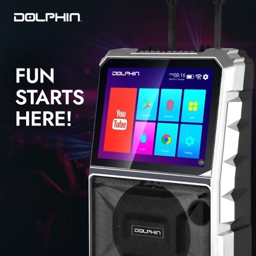 Dolphin KB-85R Portable Karaoke Machine with Touchscreen & Wireless Microphone