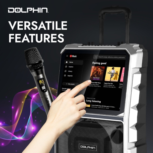 Dolphin KB-85R Portable Karaoke Machine with Touchscreen & Wireless Microphone