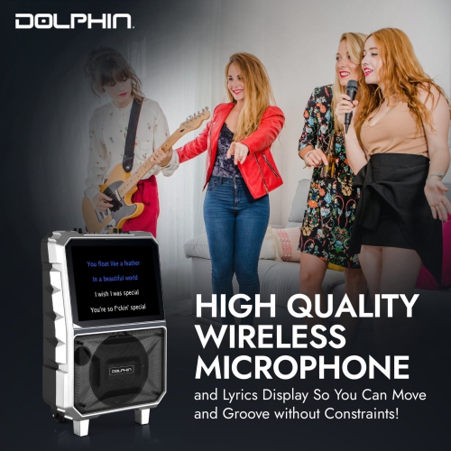 Dolphin KB-85R Portable Karaoke Machine with Touchscreen & Wireless Microphone